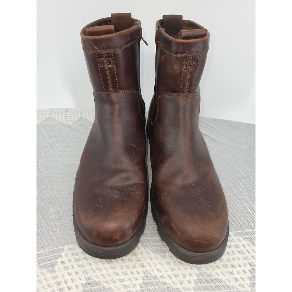 UGG Biltmore Mid Boot Stout Brown Leather Waterproof Zip 1120991 Mens 14